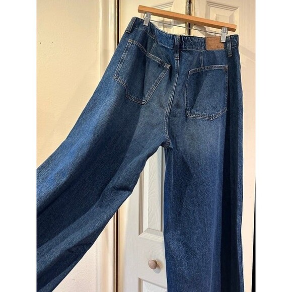 NWT Madewell Wide Sweep Denim Trouser Jeans Super Wide Leg Poplaski Wash 33 - Picture 7 of 12